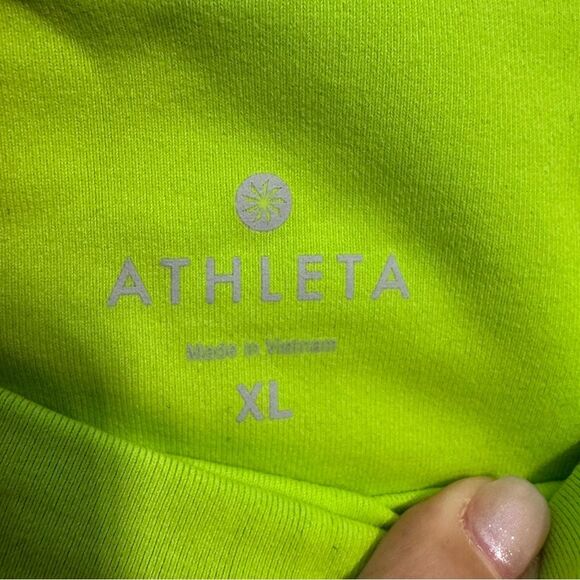 NWT Athleta High Rise Luma Chaturanga Capri XL Leggings Colorblock Navy Green - Picture 8 of 12